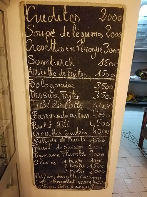 Perroquet menu 